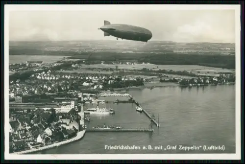 Foto AK - Friedrichshafen am Bodensee - Luftschiff LZ 127 Graf Zeppelin im Flug