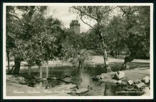 AK - Skansen Stockholm Schweden - Motiv am Schwanenteich Svandammen - 1941 gel.