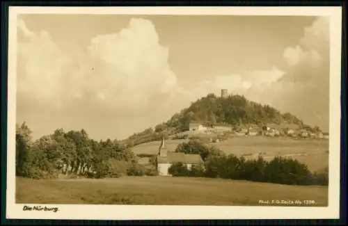 Echt Foto AK - Blick auf die Nürburg - Burgruine in der Eifel - Rheinland-Pfalz