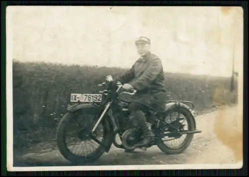 3x Foto - Mann auf  Motorrad - IX-76192 - wohl 1930er Jahre