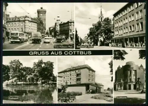 AK - Cottbus in Sachsen - Goethepark Stadttheater und andere - DDR Zeit