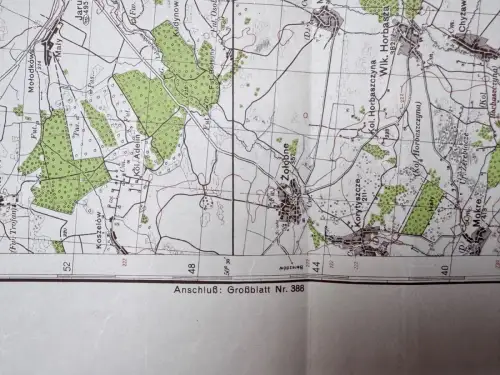 Landkarte Heereskarte Dienstgebrauch Großblatt Nr. 378 Kowel uvm. Ukraine 1941