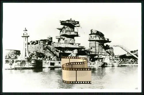 Foto AK - Schlachtschiff Gneisenau in Gdynia Gotenhafen - Kriegsmarine - 1936-45