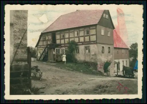 Foto - Fachwerkhaus Bauernhof ländliche Umgebung - Dorf oder Weiler - um 1940