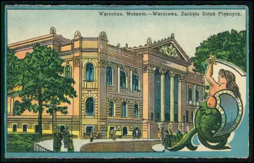 AK - Zachęta Nationalgalerie für Kunst in Warschau Polen 1916 Feldpost gelaufen