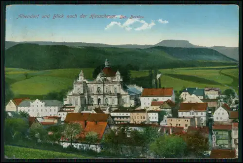 AK- Albendorf Wambierzyce Schlesien mit Heuscheuer Góry Stołowe 1916 gelaufen