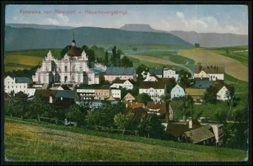 AK- Albendorf Wambierzyce Schlesien mit Heuscheuer Góry Stołowe 1918 gelaufen