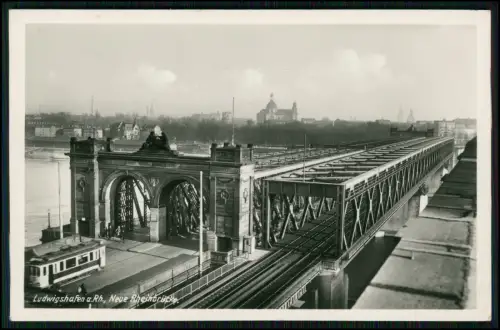 Foto AK Konrad-Adenauer-Brücke verbindet Ludwigshafen am Rhein und Mannheim 1936
