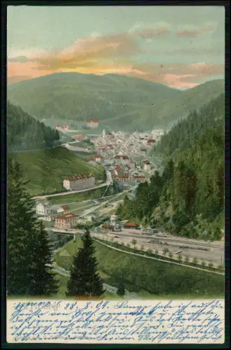 AK - Triberg im Schwarzwald - Totale vom Berg gesehen - gelaufen 1904