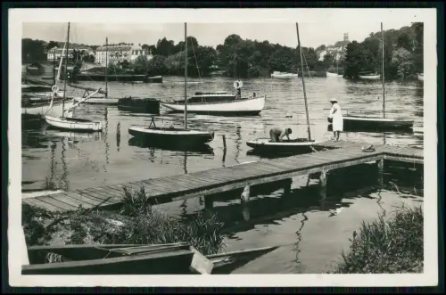 Foto AK - Meulan in Frankreich - Ufer an der Seine - viele Segelboote Ruderboote