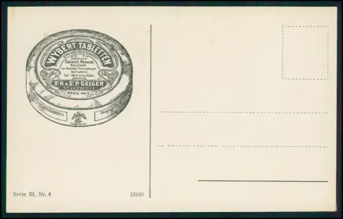 2x AK - Selbstbildnis Rembrandt - Rückseite Wybert Tabletten Heiserkeit Katarrh