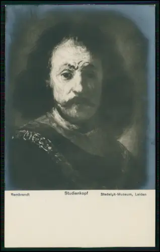 2x AK - Selbstbildnis Rembrandt - Rückseite Wybert Tabletten Heiserkeit Katarrh