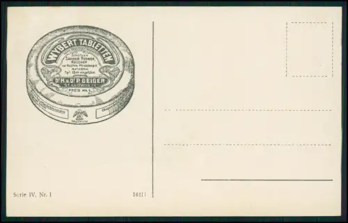 2x AK - Selbstbildnis Rembrandt - Rückseite Wybert Tabletten Heiserkeit Katarrh