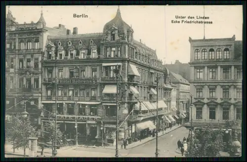 2x AK Café Bauer Berlin -Unter den Linden Ecke Friedrichstraße Bahnpost Feldpost