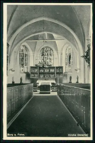 AK - Burg auf Fehmarn - das Innere der St. Nikolai Kirche - um 1930