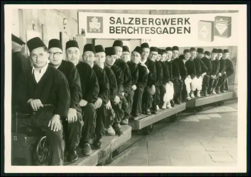 6x Foto - Salzbergwerk Berchtesgaden mit der Grubenbahn fahren - Reise 1952