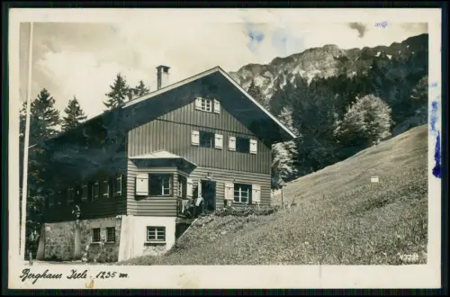 Foto AK - Berghaus Iseler der 5. Nachrichten Abteilung - Oberjoch I. Allgäu 1940
