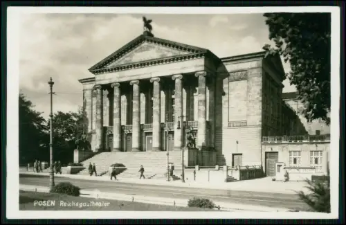 Echt Foto AK - Poznań Posen - Blick auf das Reichsgautheater 1939