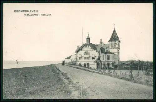 AK - Bremerhaven - Seelust Restaurant Strandcafé am Weserdeich - 1907 gelaufen