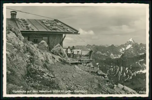 Foto AK - Gipfelhütte auf dem Nebelhorn mit Blick auf den Hochvogel -Oberstdorf