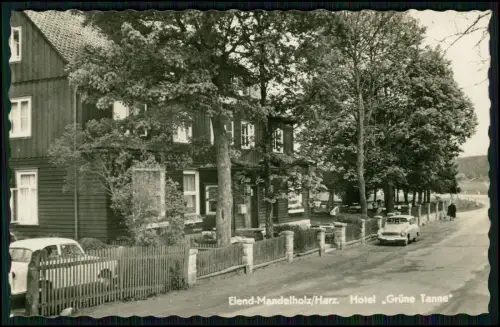2x Echt Foto AK - Hotel Grüne Tanne - in Mandelholz Ortsteil von Elend im Harz