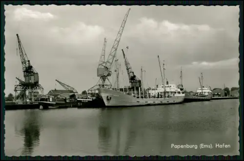 Foto AK - Hafen von Papenburg an der Ems - Schiff Thekla - Meyer Werft ? ...