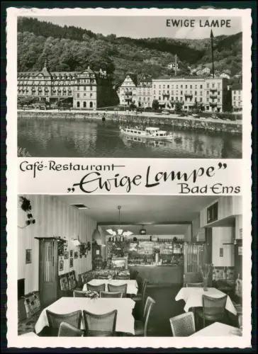 Foto AK - Bad Ems - Cafe und Restaurant - Ewige Lampe