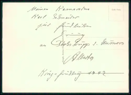 Alberto der komische Musikalakt - Varieté Zirkusdarsteller - 1942 mit Widmung an