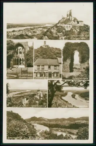 Foto AK - Königswinter am Rhein - Collage mit 7 Motive - 1936 gelaufen