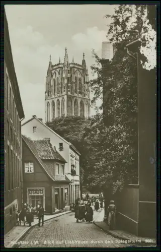 AK - Münster Westfalen - Blick auf Liebfrauen durch den Spiegelturm - 1924 gel.