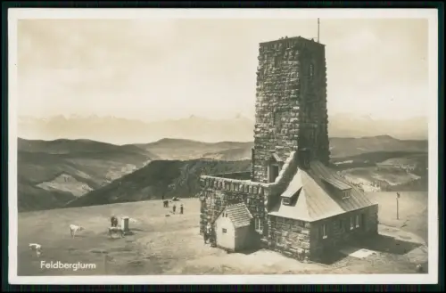 Echt Foto AK-  Feldbergturm auf dem Feldberg im Schwarzwald - 1934 gelaufen