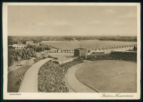 AK - Olympiastadion Breslau Wrocław Schlesien Polen Friesenwiese - 1939 gelaufen