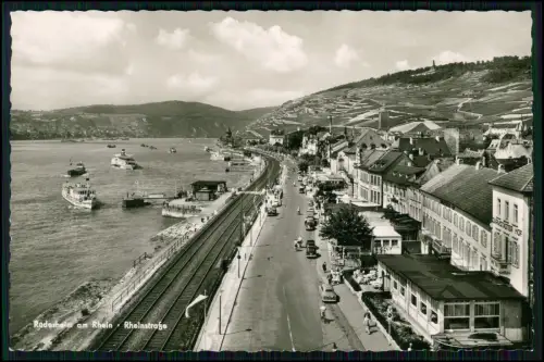 4x Echt Foto AK -  Rüdesheim am Rhein - Rheinstraße Flussufer Drosselgasse u.a.