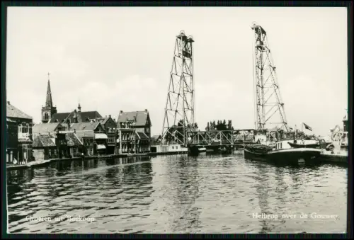 Foto AK- Hefbrug Boskoop - Hubbrücke Fluss Gouwe Alphen aan den Rijn Niederlande