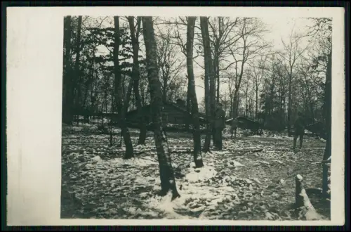 Foto AK 1. WK - Waldlager Baracken Soldaten Apremont Meuse - Schlacht um Verdun