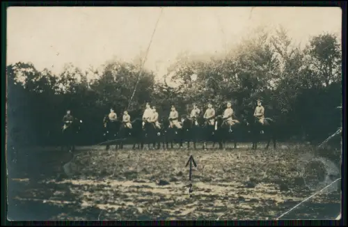 3x Foto AK 1. WK - 10 Männer zu Pferd - berittene Offiziere Adjutanten Westfront