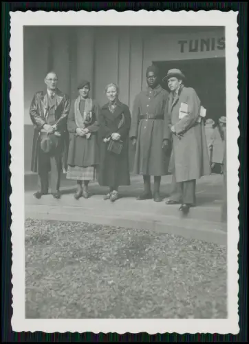 2x Foto Personen Gebäude Tunis Tunesien Soldat französisch-kolonialer Tirailleur
