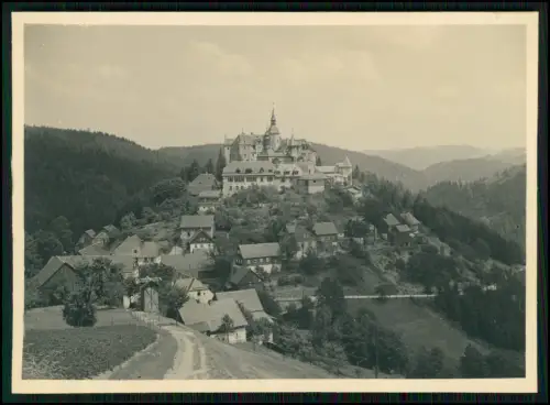 7x Foto AK - Blick auf Burg Lauenstein im Frankenwald majestätisch über dem Dorf