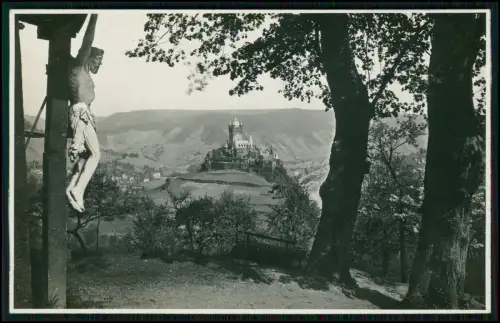 Foto AK Blick vom Kreuzweg auf Reichsburg Cochem Mosel Weinberge Flusslandschaft