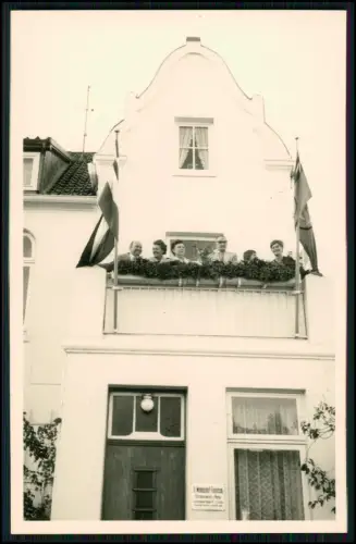8x Foto AK Schützenfest Reinfeld Stormarn 1962 Balkon Lokal feierliche Stimmung