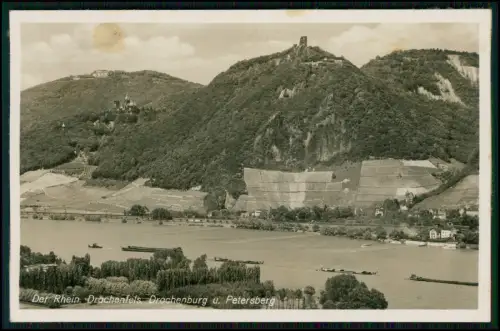 Foto AK Drachenfels Schloss Drachenburg Petersberg b. Königswinter Siebengebirge