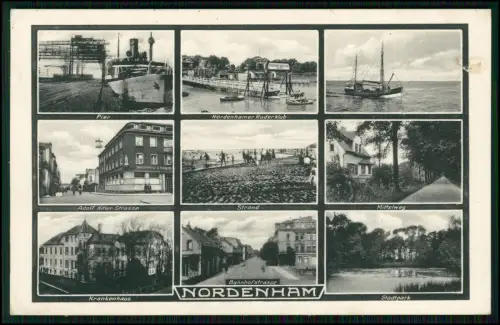 Nordenham an der Weser mit Pier, Strand, Stadtpark u. Stadtbild - 1940 Feldpost