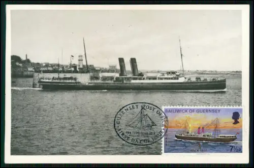 AK- englisch Postdampfer IBEX (1891) Küste Guernsey Kanalinseln Sonderbriefmarke