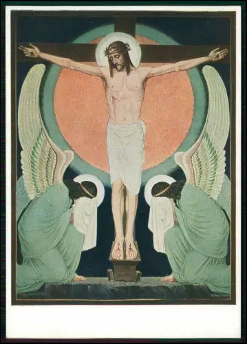 2x Der Gekreuzigte und Christus vor Pontius Pilatus Gemälde Kloster Nonnenwerth