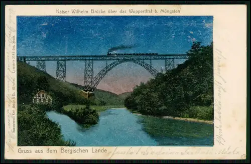 Luna AK - Kaiser Wilhelm Brücke - Eisenbahnbrücke Müngsten Wuppertal - 1904 gel.
