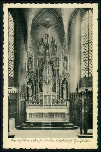 AK Franziskanerkirche Rheda Wiedenbrück - Prächtiger Hochaltar Kreuzigungsszene