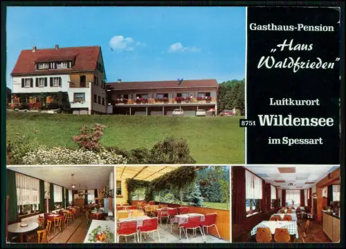 AK Haus Waldfrieden Wildensee Spessart - Gasthaus Terrasse Liegewiese Speiseraum
