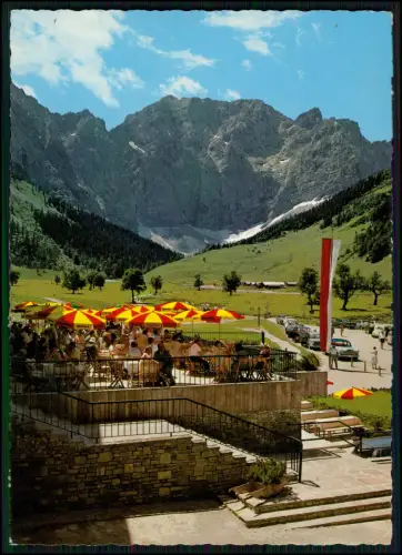 AK Eng am Großen Ahornboden Tirol Bergrestaurant mit Sonnenterrasse Alpenkulisse