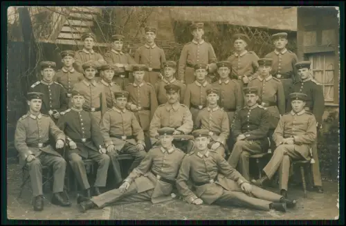 AK Fotograf Carl Bauer - Karlsruhe - Gruppe Soldaten - 1916 Feldpost gelaufen