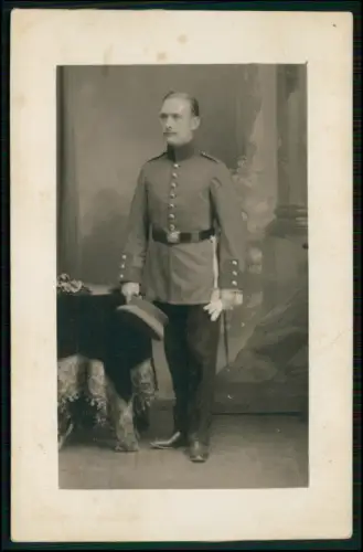 Foto AK Atelier-Porträt Soldat in Uniform - Longeville-lès-Metz 1910 gelaufen